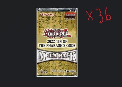 Yugioh 2022 Tin of the Pharaoh's Gods 1st Edition Mega Booster Pack 36 lot-image