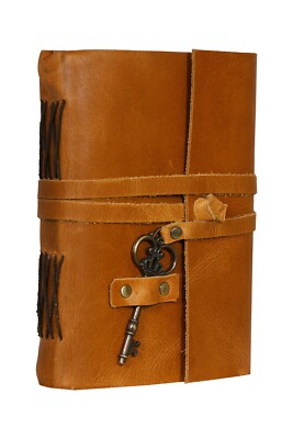 Leather Journal Handcrafted Diary For Men And Women With Key Closure-image