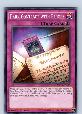 Yu-Gi-Oh TCG Dark Contract With Errors MP16-EN155 1st Edition Common Card NM-image