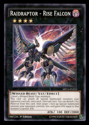 Yugioh Raidraptor - Rise Falcon #MP15-EN223 2015 Mega-Tins Mega Pack LP-image