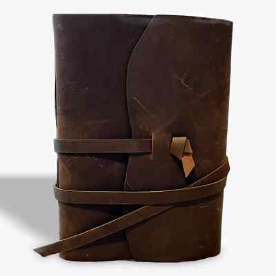 100% Genuine Leather 7”x5” Journal Sketchbook Rustic Notebook Handmade 240 pg.-image