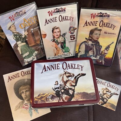 Annie Oakley Lunchbox 3 DVD Set NEW. Collectable, Lunchbox Tin.-image