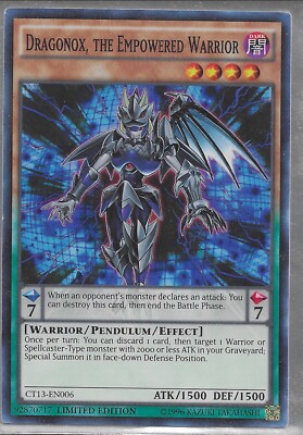 2016 Yu-Gi-Oh Mega Tin Limited Edition Dragonox, The Empowered Warrior Sup. Rare-image