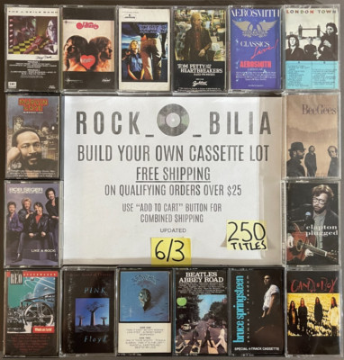 $1 to $5 CLASSIC ROCK BUY $25 & GET FREE SHIPPING BUILD YOUR CASSETTE TAPE LOT-image
