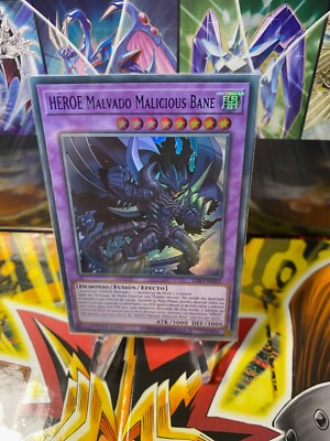Yu-Gi-Oh! Evil Hero Malicious Bane LDS3-SP033 Blue Ultra 1st Edition Spanish NM-image