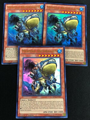 YUGIOH MERMAIL ABYSSBALAEN MP14-EN055 1ST ULTRA X3-image