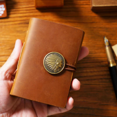 320 Pages Genuine Leather Vintage Journal Notebook Blank Paper Writing Diary-image