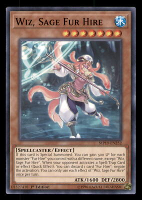Yugioh Wiz, Sage Fur Hire #MP19-EN252 2019 Gold Sarcophagus Tin Mega Pack LP-image