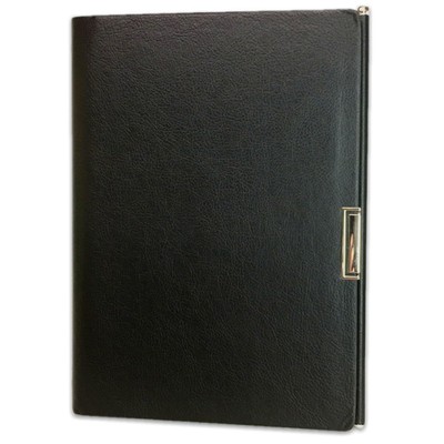 System Notebook A5 Size 6 Holes Ring Leather 100 Sheets Of Paper With Pen Holde_-image