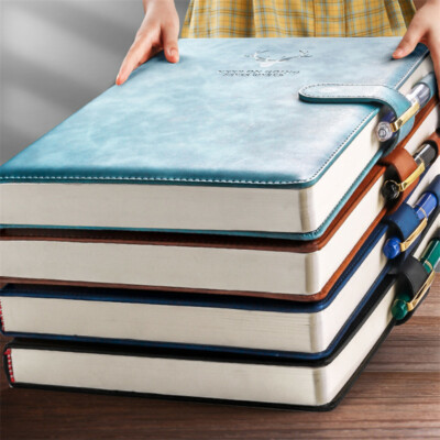 Thick Leather Vintage Journal A4 Notebook Lined Paper Diary Business Planner-image