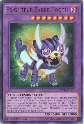 Yu-Gi-Oh Card - MP16-EN137 - FRIGHTFUR SABRE-TOOTH (ultra rare holo) - NM/Mint-image
