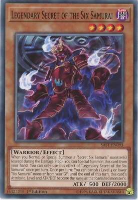 Yugioh Legendary Secret Of The Six Samurai  SAST-EN093 Common 1st NM x3 Play Set-image