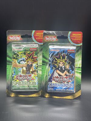 Yugioh Spell Ruler & Dark Crisis Blister Booster Packs + Cards Lot Of 2-image