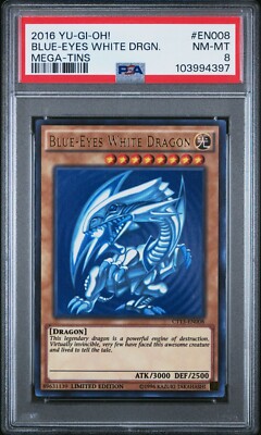2016 Yu-Gi-Oh! Blue-Eyes White Dragon CT13-EN008 Ultra Rare PSA 8-image