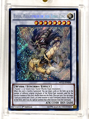 YUGIOH Secret Rasre Baxia, Brightness Of The Yang Zing MP15-EN096 1st Edition-image