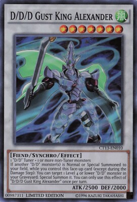 Yu-Gi-Oh! D/D/D Gust King Alexander CT13-EN010 Super Rare Limited Edition NM-image