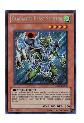 Yugioh- 1X Gladiator Beast Secutor - Secret Rare - Unlimited - LCGX-EN240 - NM-image