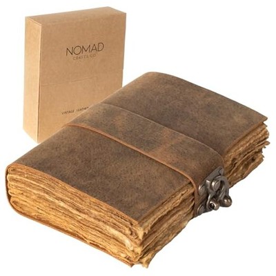  Vintage Leather Journal with Gift Box - Old Leather Bound 10 Inches x 7 inches-image