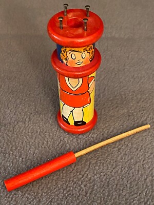  Vintage Little Orphan Annie Pressman Toy Knitting Yarn Spool, Great Condition-image