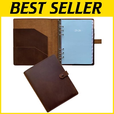 2025-2026 A5 Genuine Leather Planner - Stylish Weekly & Monthly Organizer-image