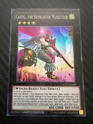Yugioh Castel, the Skyblaster Musketeer CT12-EN006 Super Rare Limited Edition LP-image