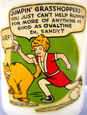 1930's LITTLE ORPHAN ANNIE Beetleware Ovaltine cup premium MINT *-image