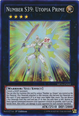 Number S39: Utopia Prime - MP16-EN043 - Super Rare - 1st Edition Near Mint 2016 -image