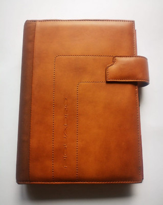 Piquadro Leather Synthetic Agenda Planner Organizer Cover Brown Large Italy-image