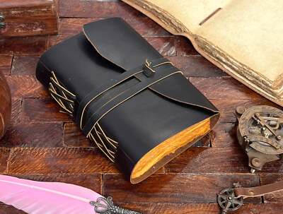 Handmade Vintage Genuine Leather Deckle Edge Journal Diary For Unisex Adult-image