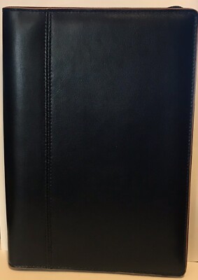 Baekgaard Rare Black Leather Zip Around Organizer Agenda Portfolio 10” X 7”-image