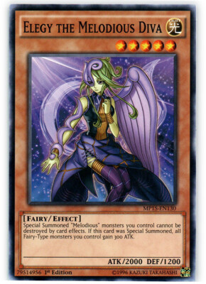 Yugioh! LP Elegy the Melodious Diva - MP15-EN130 - Common - 1st Edition Lightly -image
