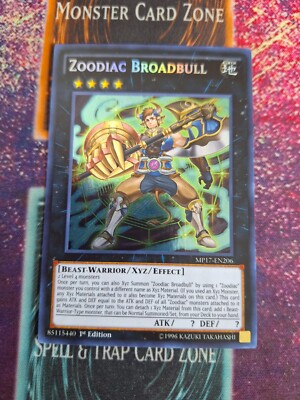 Yu-Gi-Oh! TCG Zoodiac Broadbull MP17-EN206 Secret Rare 1st Edition Near Mint-image