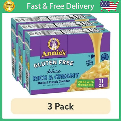 (3 pack) Annie's Gluten Free Creamy Deluxe Ma caroni & Cheese, 11 oz-image