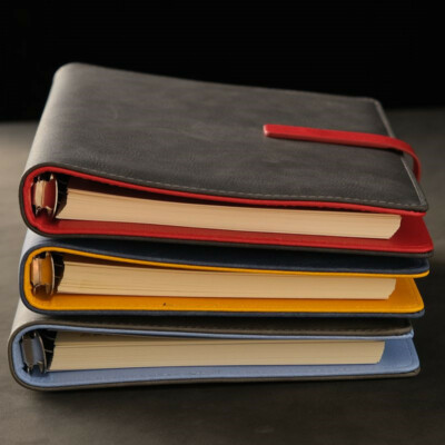 A5 Leather Vintage Refillable Journal Notebook Lined Paper Diary Office Planner-image