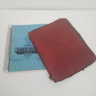 Vintage Leather Bound Binder and PenTab Notebook -image