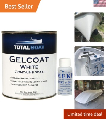 Marine Gelcoat for Boat Building, Repair and Composite Coatings White, Quart ...-image