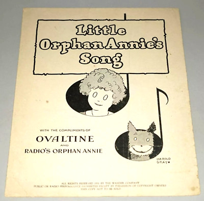 1931 Little Orphan Annie SHEET MUSIC Ovaltine radio premium mc1-image