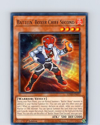 Yu-Gi-Oh Battlin' Boxer Chief Second LD10-EN033 1st Edition Regular Rare Card NM-image