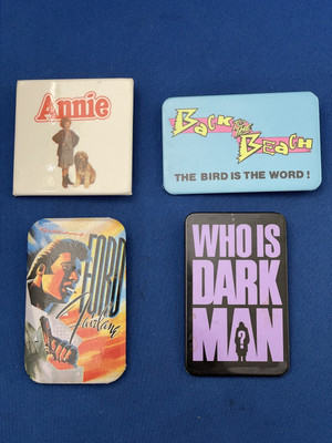 Vintage 80s/90s Movie Assorted Buttons/Pinbacks Lot Of 4 | Annie | Darkman-image