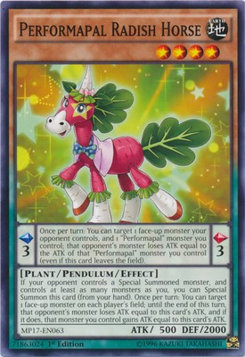 Performapal Radish Horse - MP17-EN063 - Common - 1st Edition - Moderately Played-image