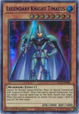 Legendary Knight Timaeus - DLCS-EN001 - Green Ultra Rare - 1st Edition - Near Mi-image