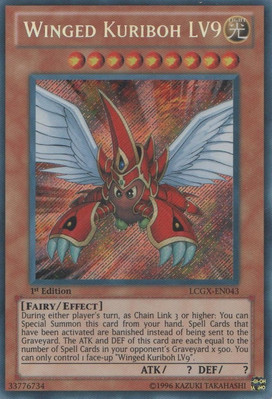 Winged Kuriboh LV9 - LCGX-EN043 - Secret Rare - 1st Edition x1 Lightly Played-image