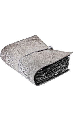 Genuine Leather Journal Handmade Paper Hair on Leather Bound Notebook Dairy gift-image