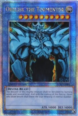 Lightly Played Obelisk the Tormentor - LC01-EN001 - Quarter Century Secret Rare -image