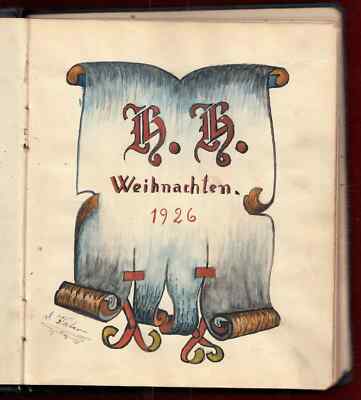 German Poetry Notebook Antique Original Manuscript 1926-image