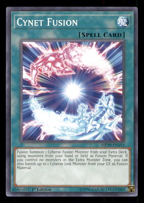 Yugioh Cynet Fusion #MP19-EN193 2019 Gold Sarcophagus Tin Mega Pack LP-image