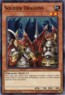 Soldier Dragons - MP18-EN121 - Common - 1st Edition x3 - Near Mint-image