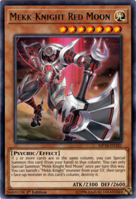 Lightly Played, English Yu Gi Oh Mekk-Knight Red Moon - MP18-EN181 - Rare - 1st -image