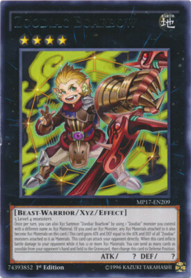 Yugioh! LP Zoodiac Boarbow - MP17-EN209 - Rare - 1st Edition Lightly Played, Eng-image