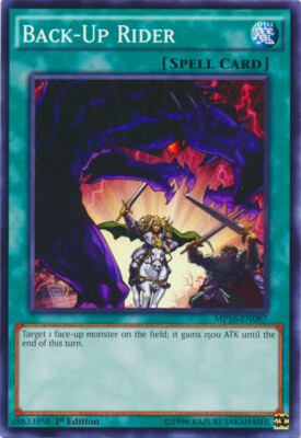Yugioh! MP Back-Up Rider - MP16-EN087 - Common - 1st Edition Moderately Played, -image